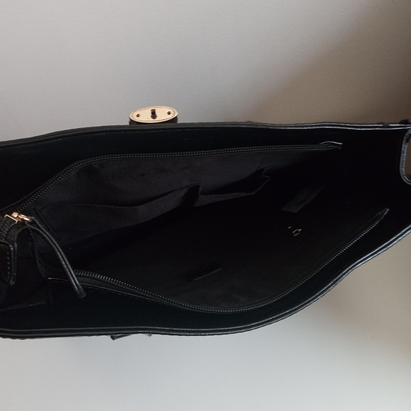 🖤👜 Black & Gold Tote Bag | Jessica | Laptop Work School Travel | 14" x 14" - Picture 11 of 11